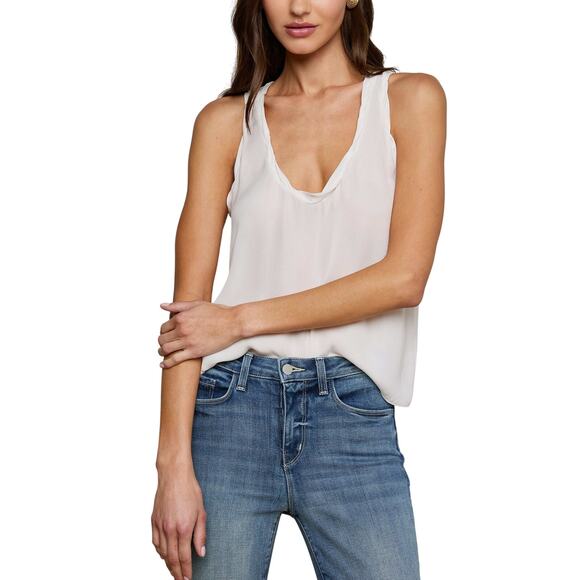L'Agence 'Trixi' White Silk Tank Size S / P - Picture 1 of 4